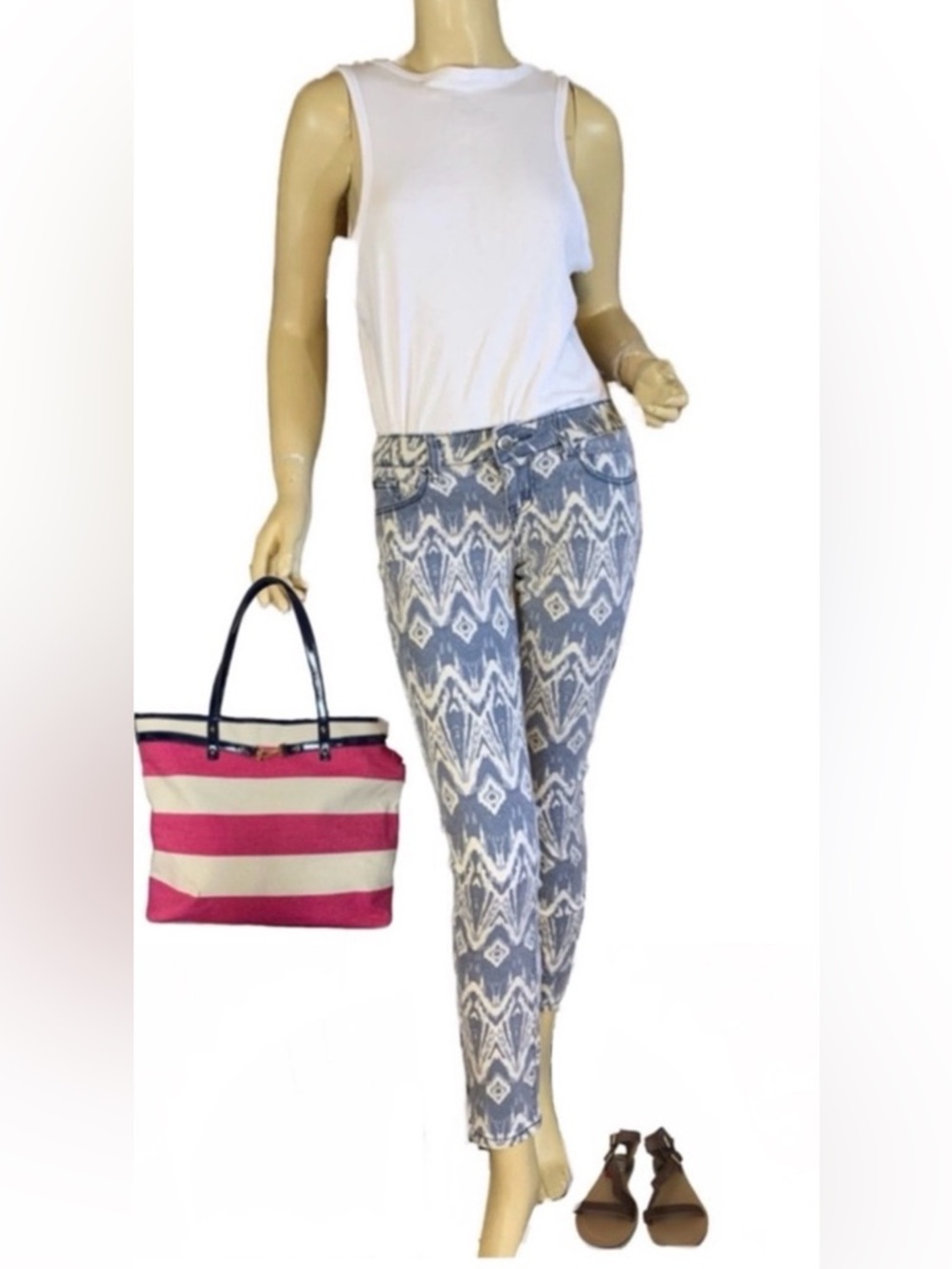 HOT KISS SKINNY JEANS LOW RISE PRINT "SKINNY LILY" JEANS (7)